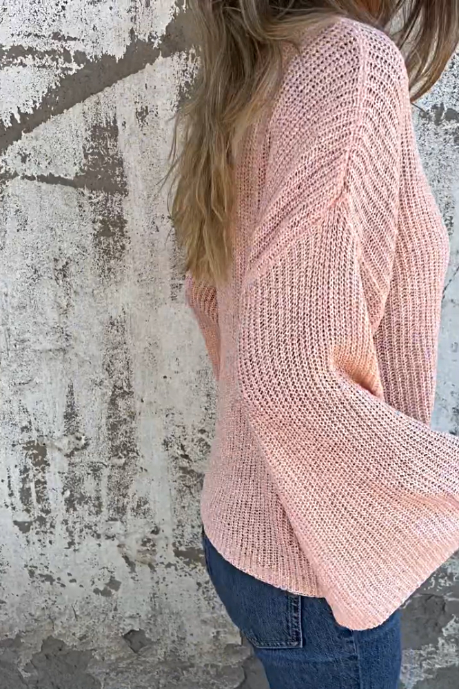 Women's Solid Color V-neck Loose Sweater