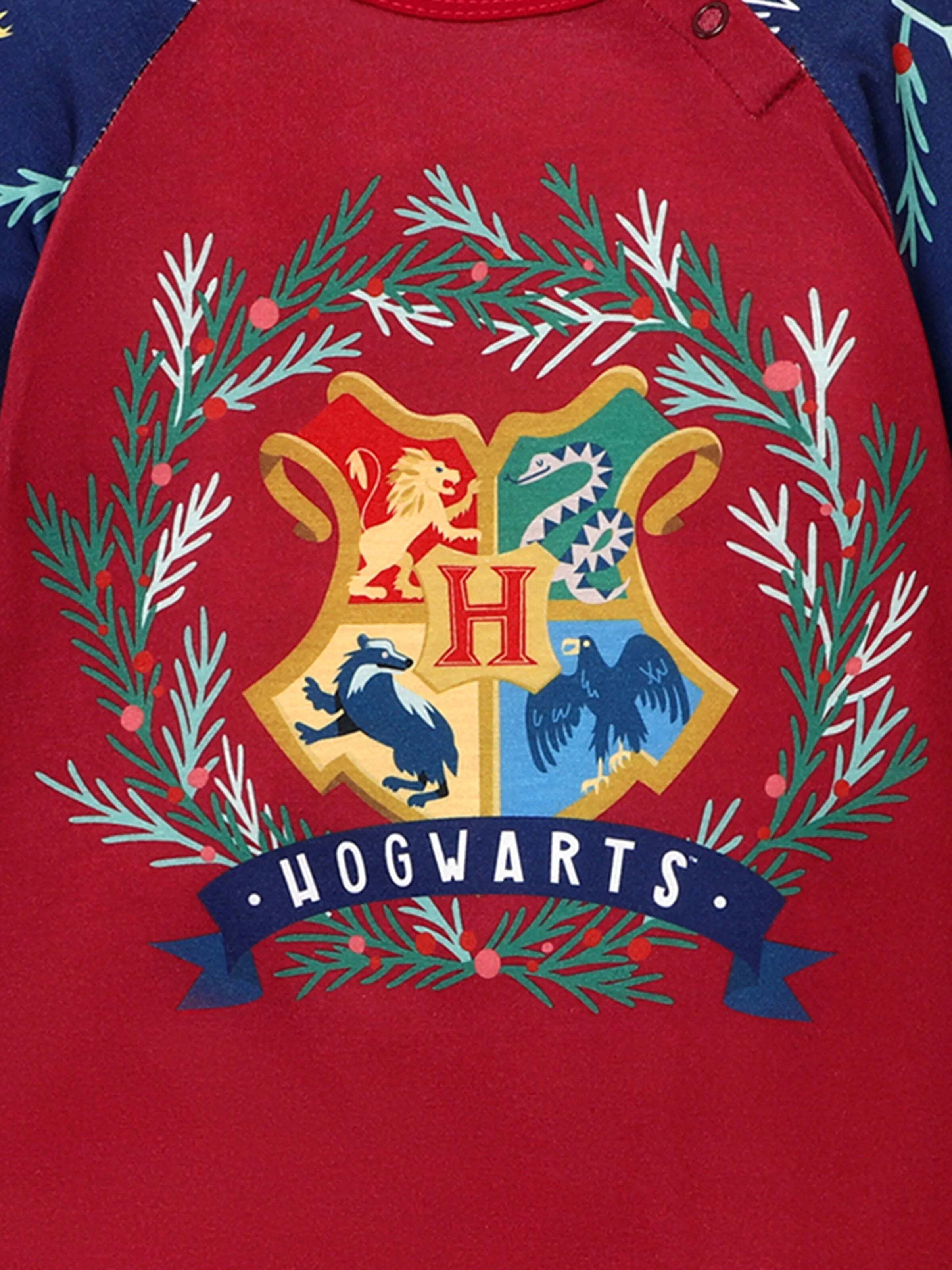 Christmas Family Matching Hogwarts Print Pajamas Sets with Christmas Socks