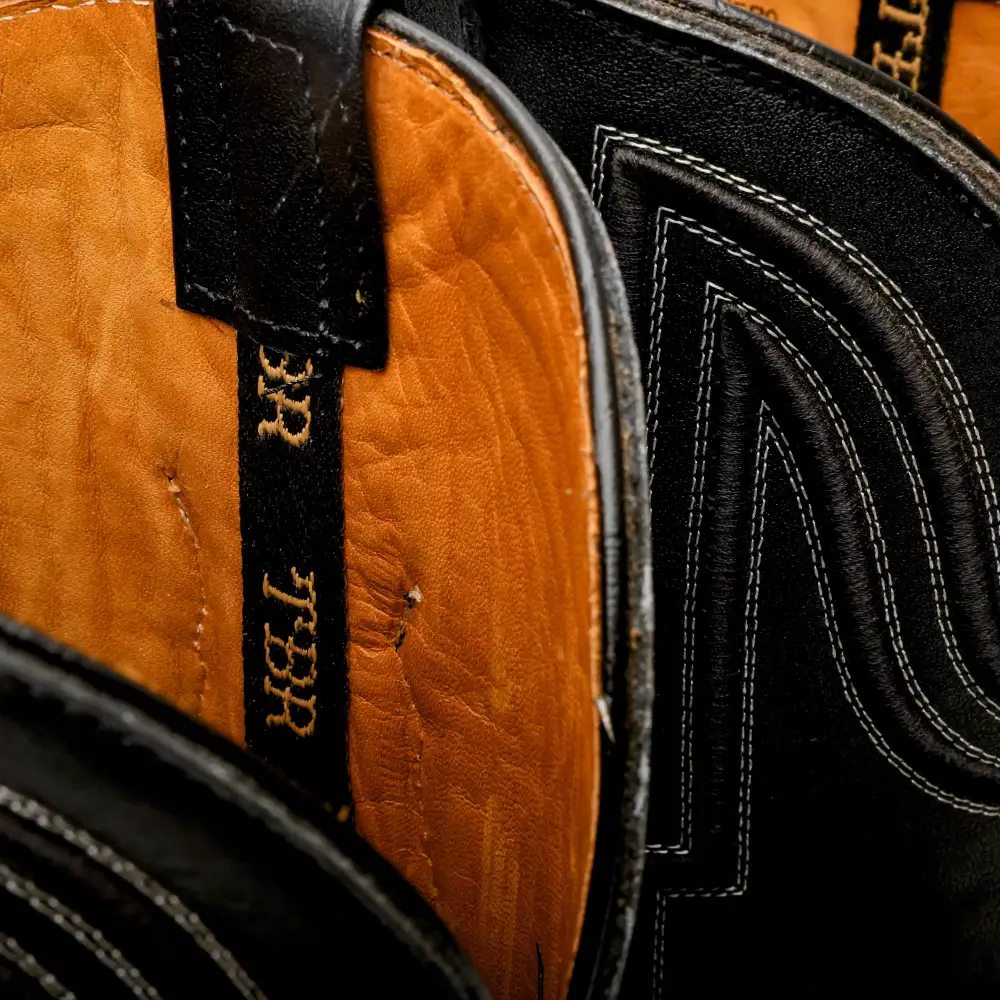 Matte Black Genuine Pirarucu Boots - Square Toe