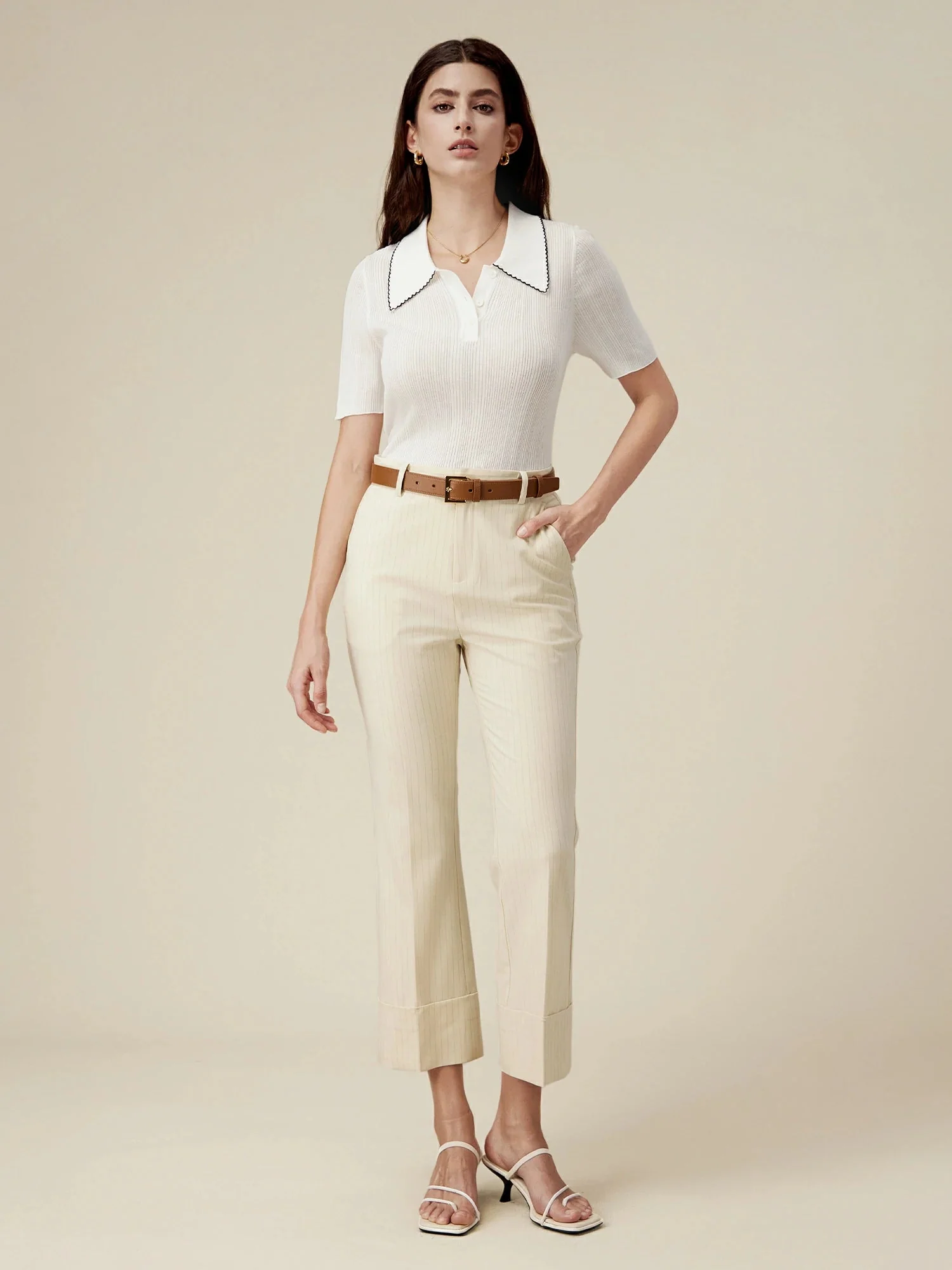 100% Lyocell Slim-Fit Knit Top