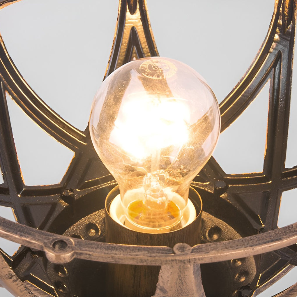 Round Ball Waterproof European Style Solar Powered Fence Post Lights