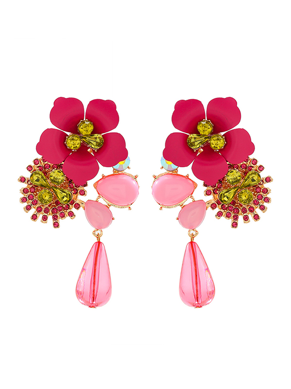 Flower Shape Drop Earrings