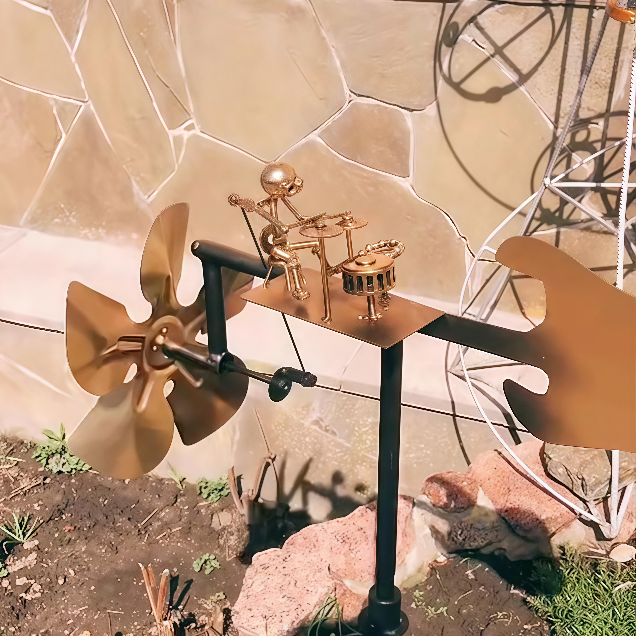 Drummer Windmill Garden Decoration