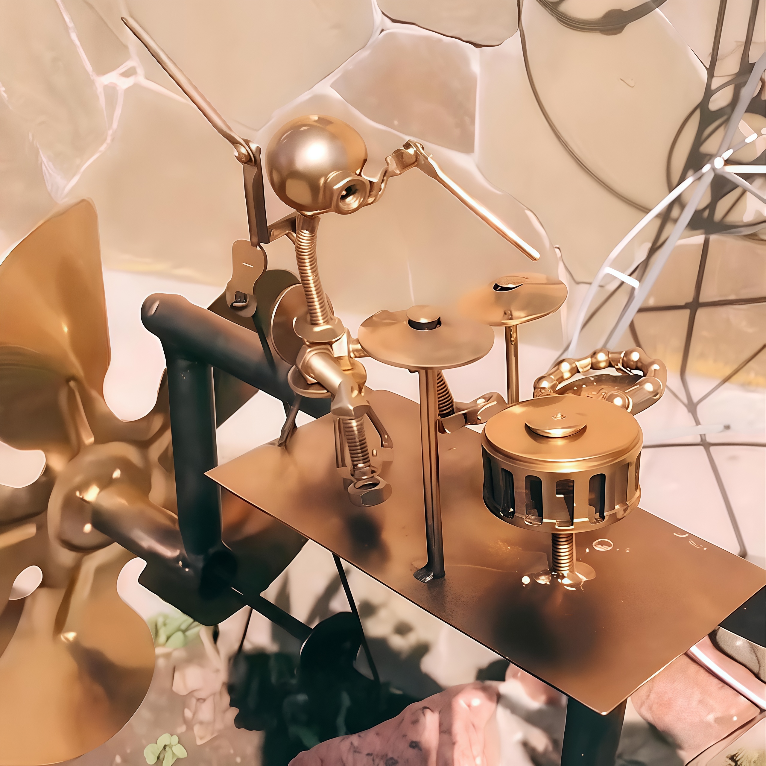 Drummer Windmill Garden Decoration