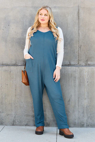 Full Size Sleeveless Straight Jumpsuit