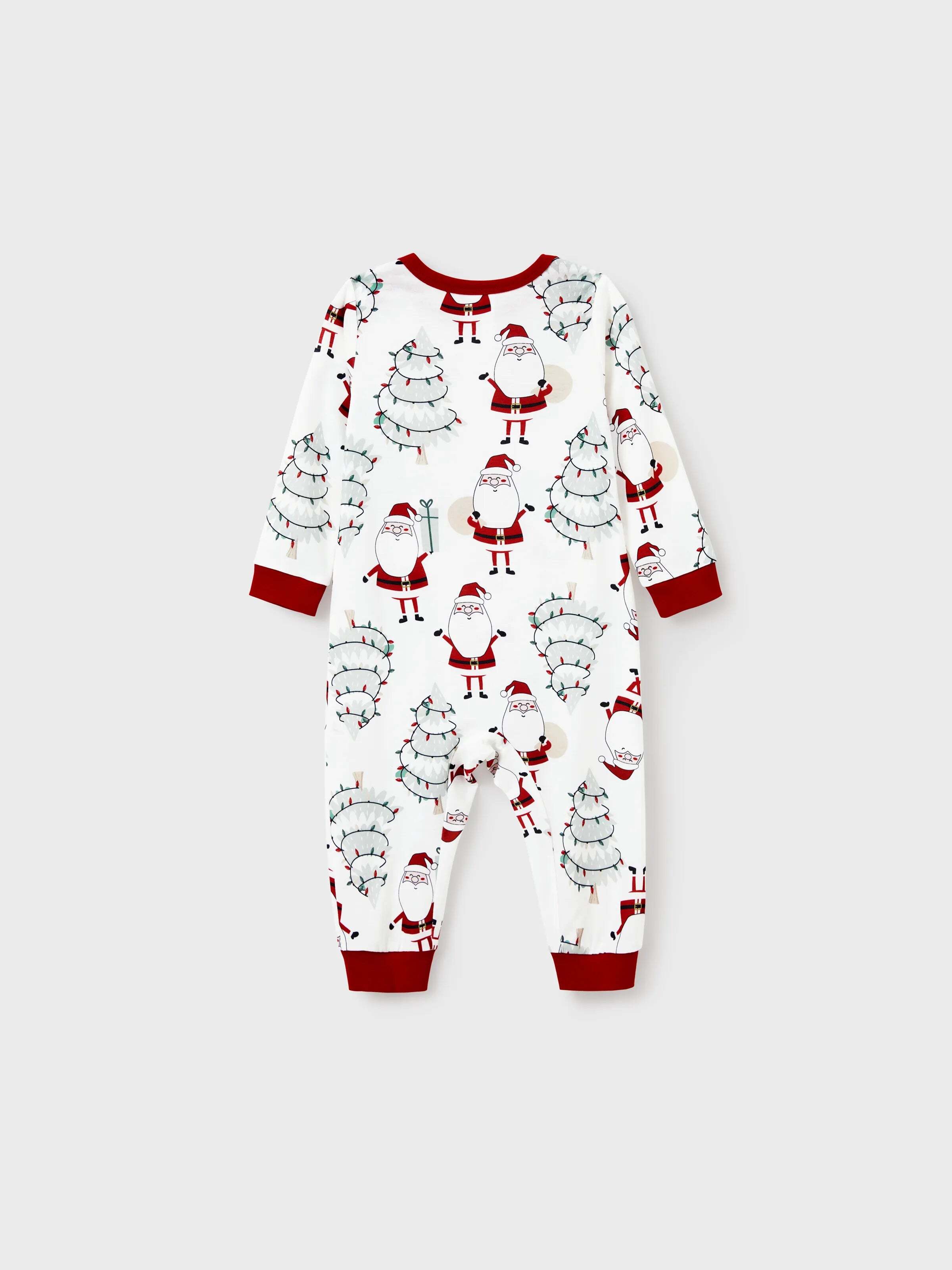 Christmas Matching Family Pajamas Set Gnome Print White PJS with Christmas Socks White