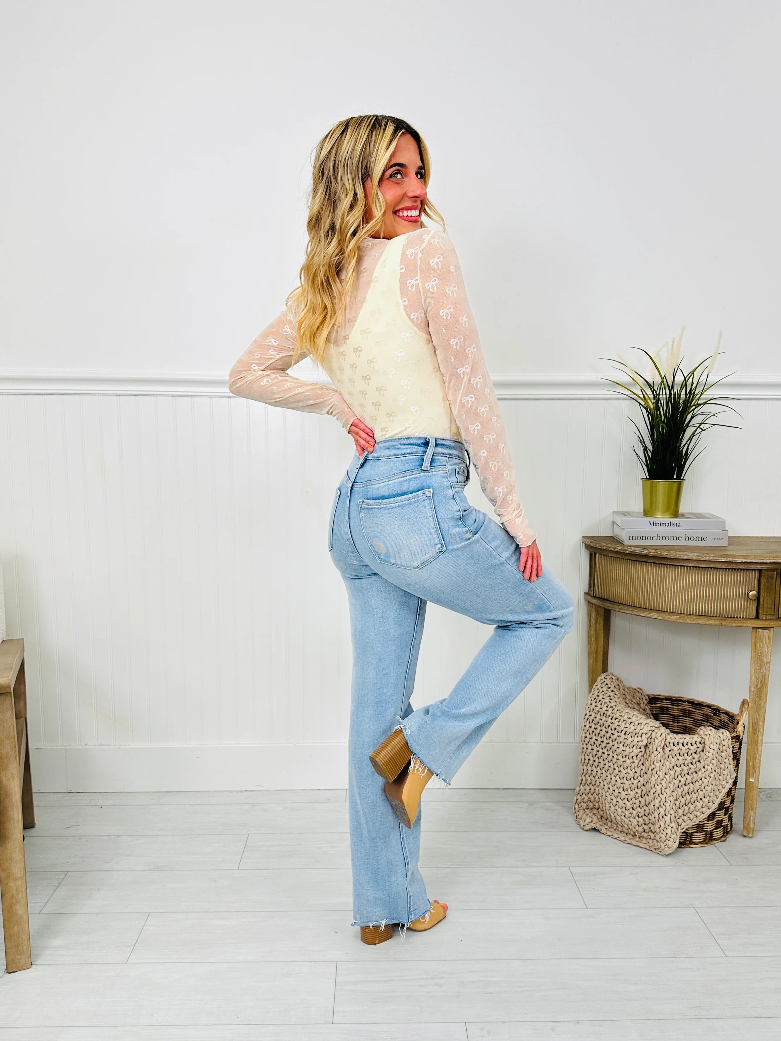 Feeling Brand New Slim Wide Leg Tummy Control Jeans