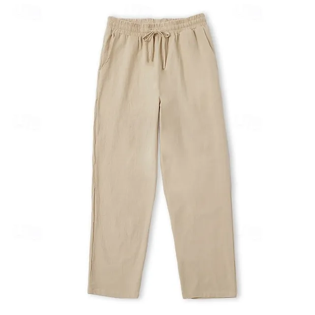 Men's Slim Fit Micro-Elastic Linen Trousers