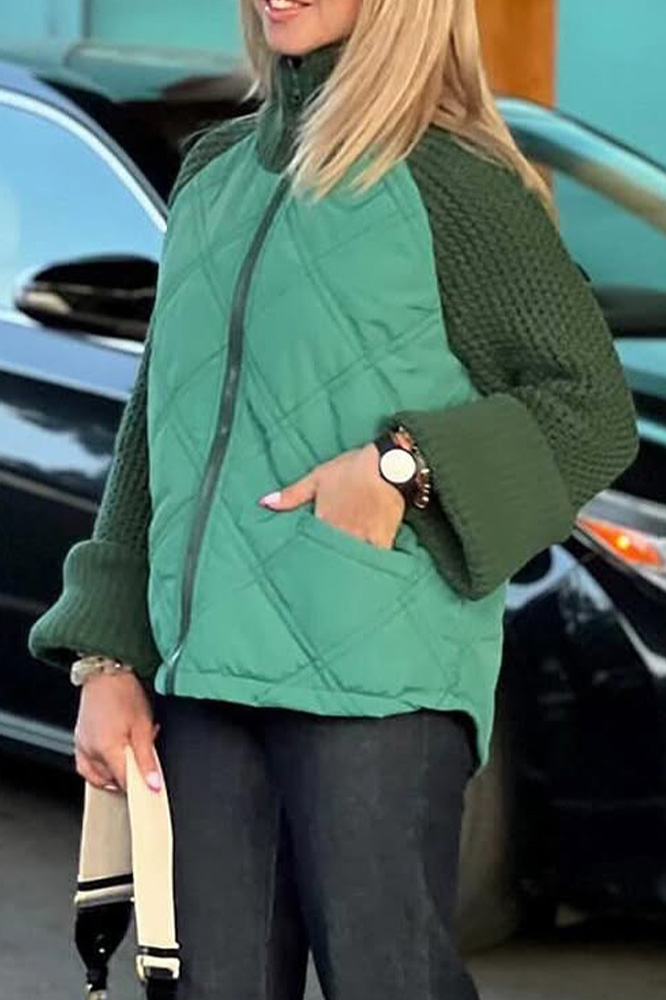 Women's Stylish Knitted Splicing Casual Jacket