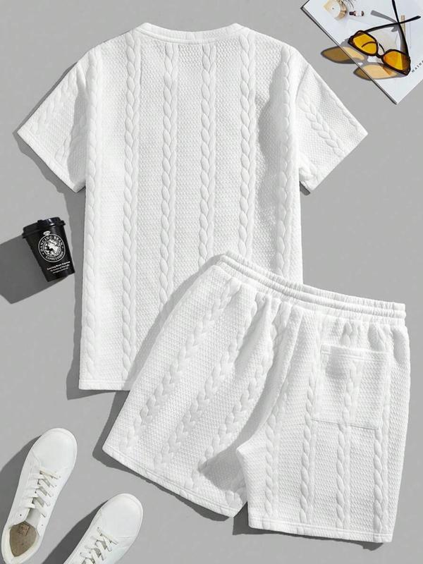 Men’s Casual T-Shirt & Drawstring Shorts Set (Regular Fit)