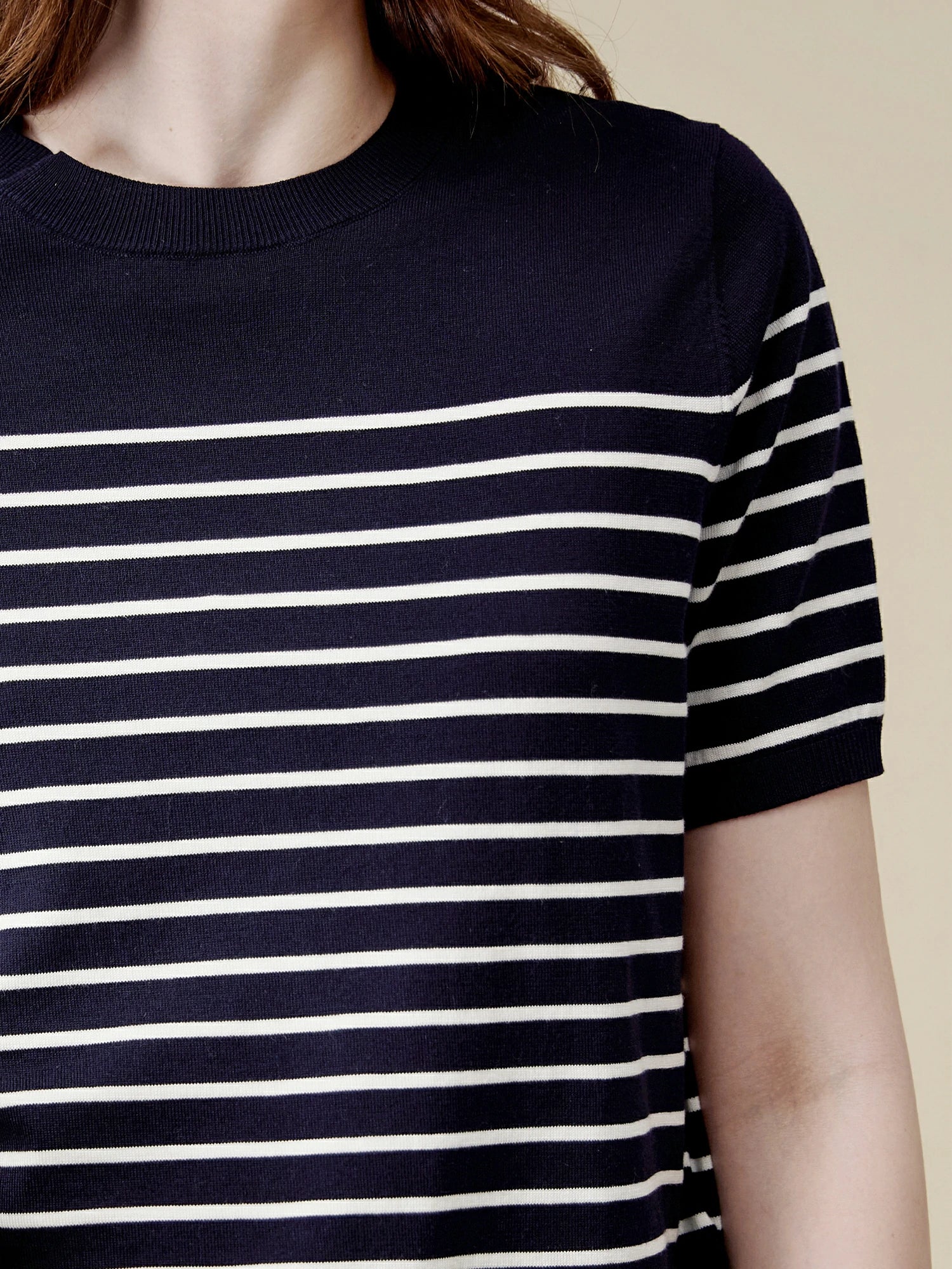 Lyocell Striped Patchwork Sweater Top