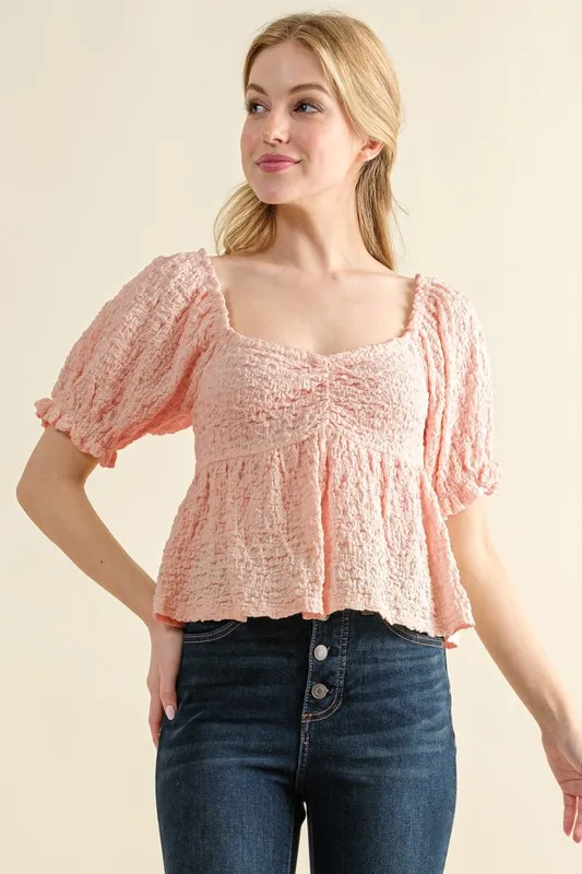 Lovely Textured and Smocked Top