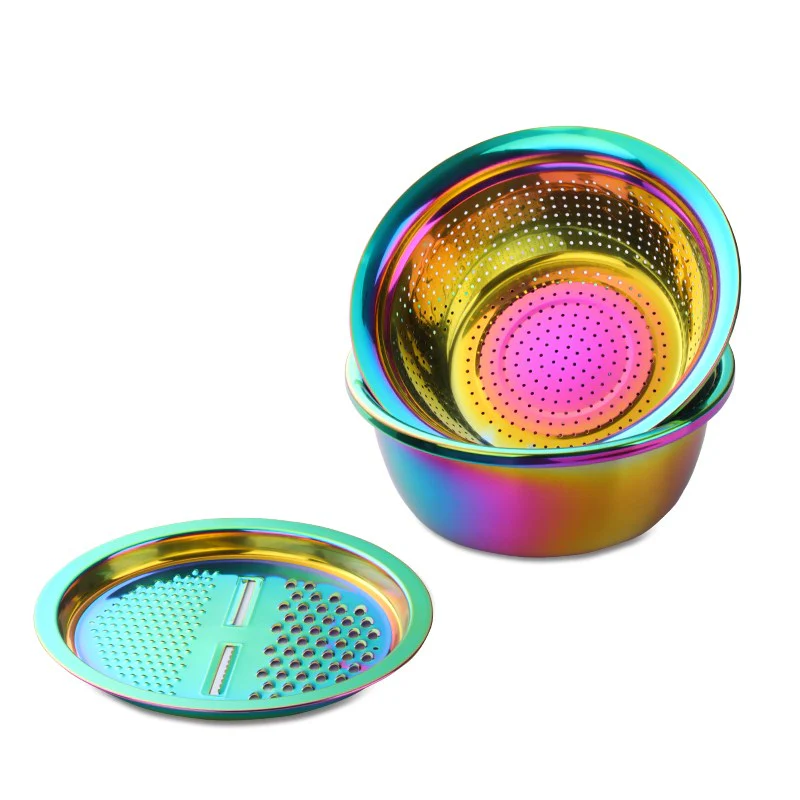 Stainless Steel Strainer-Grater Bowl
