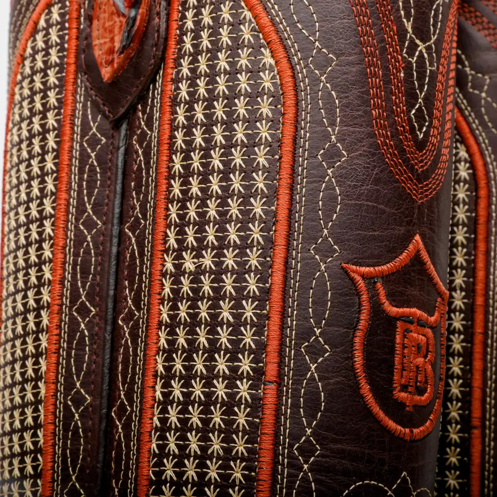 Cognac Jumbo Python Leather Boots - Square Toe