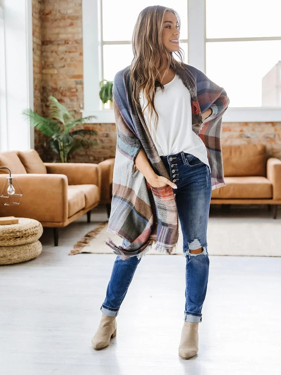 Plaid Pocket Ruana Wrap