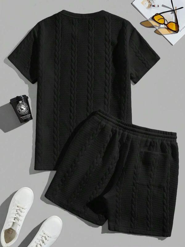 Men’s Casual T-Shirt & Drawstring Shorts Set (Regular Fit)