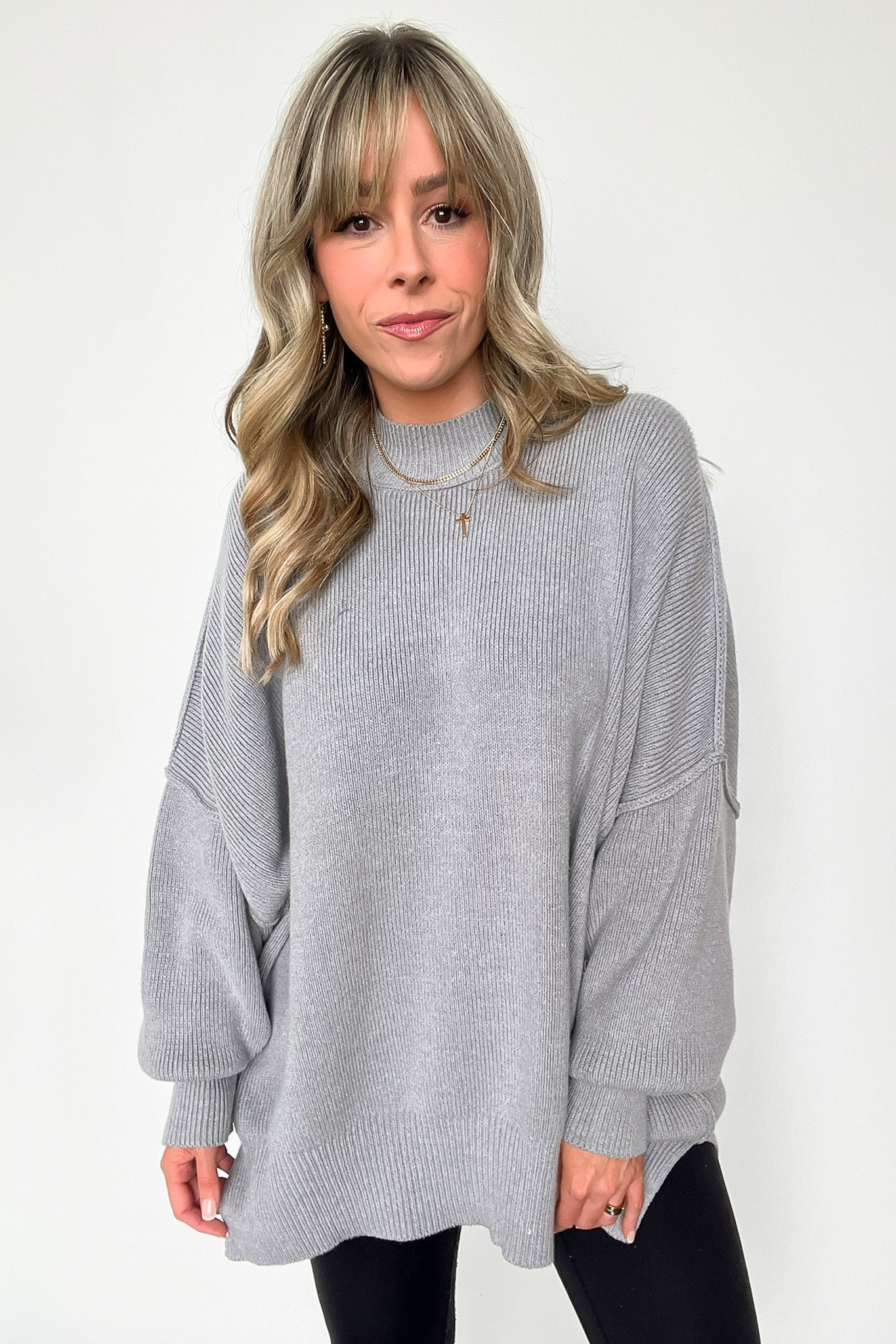 Simple Street Side Slit Oversized Sweater - BACK IN STOCK