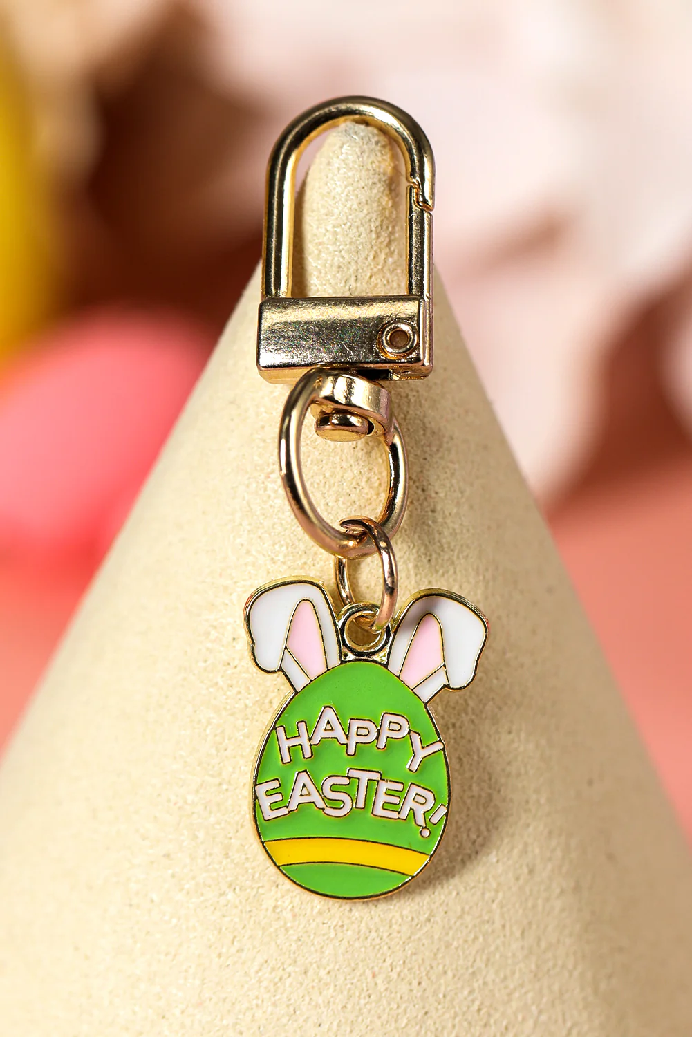 Light Green Easter Egg Plated Alloy Keychain