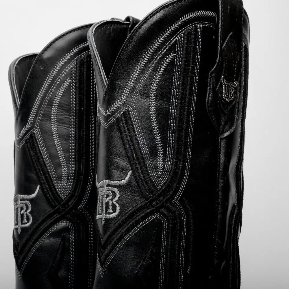 Genuine Black Bull Shoulder Boots - Cutter Toe