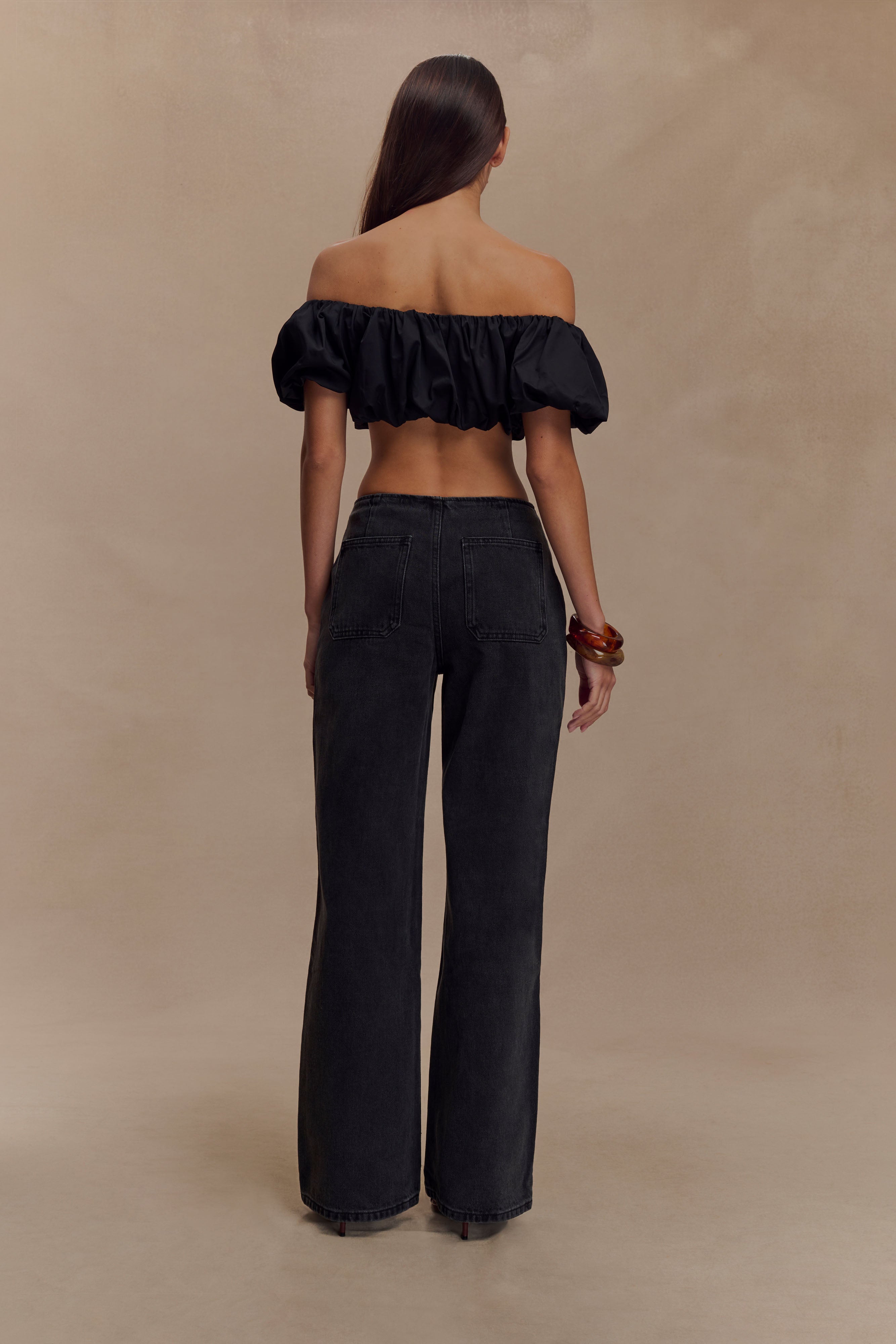 Black Mid Rise Denim Jeans