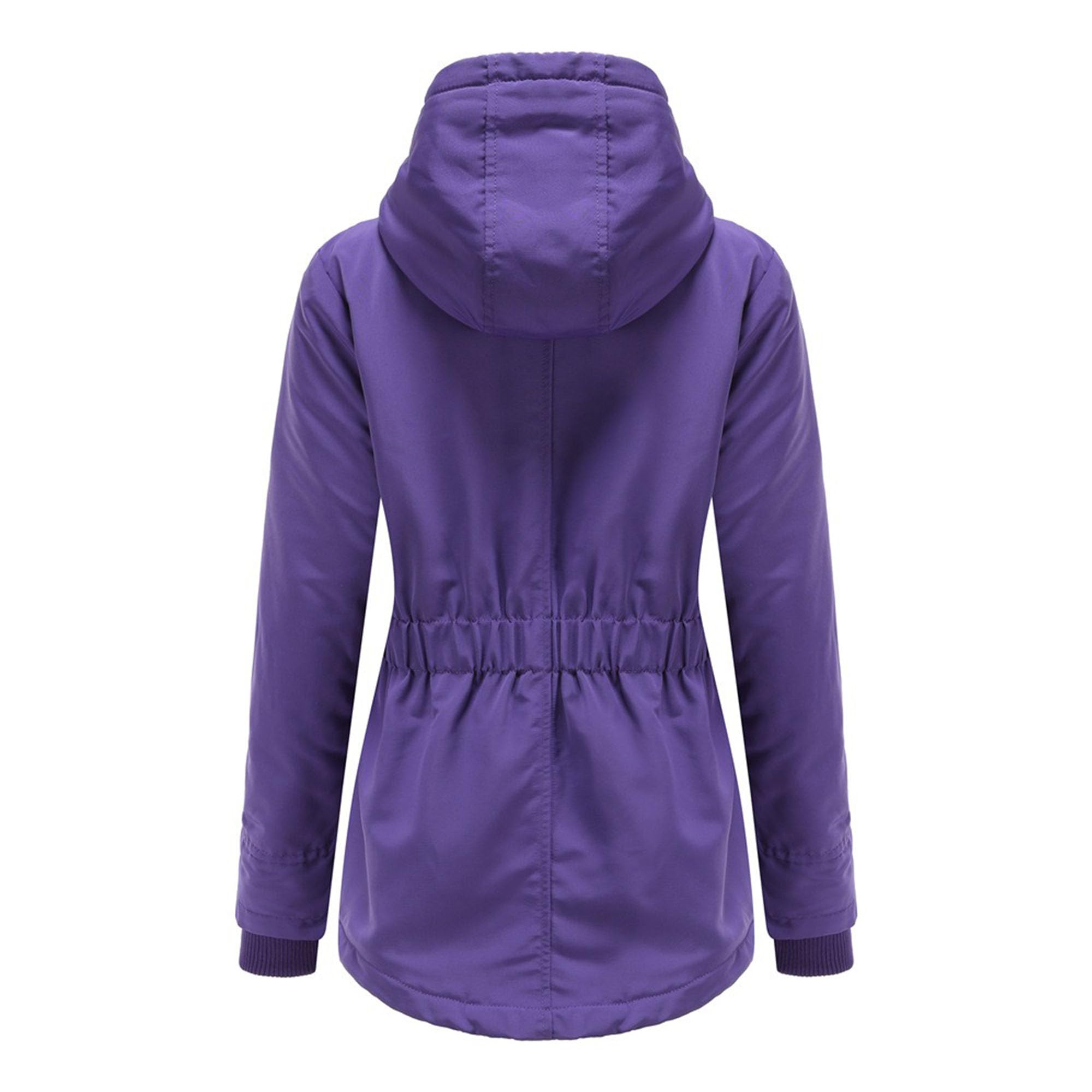 DGHM-JLMY 1/2 Pack Women's Windproof Waterproof Cotton Coats Fashion Warm Hooded Outerwear Solid Thick Fleece Jacket