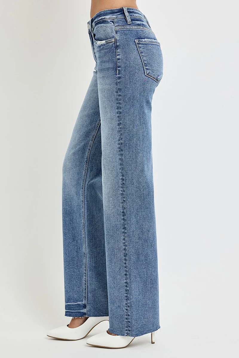 Full Size High Rise Straight Leg Jeans with Pockets