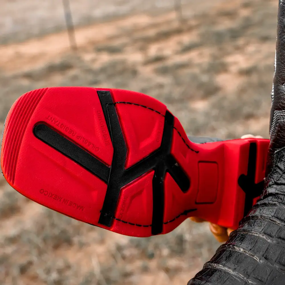 Black Caiman Belly Leather Boots - Composite Toe