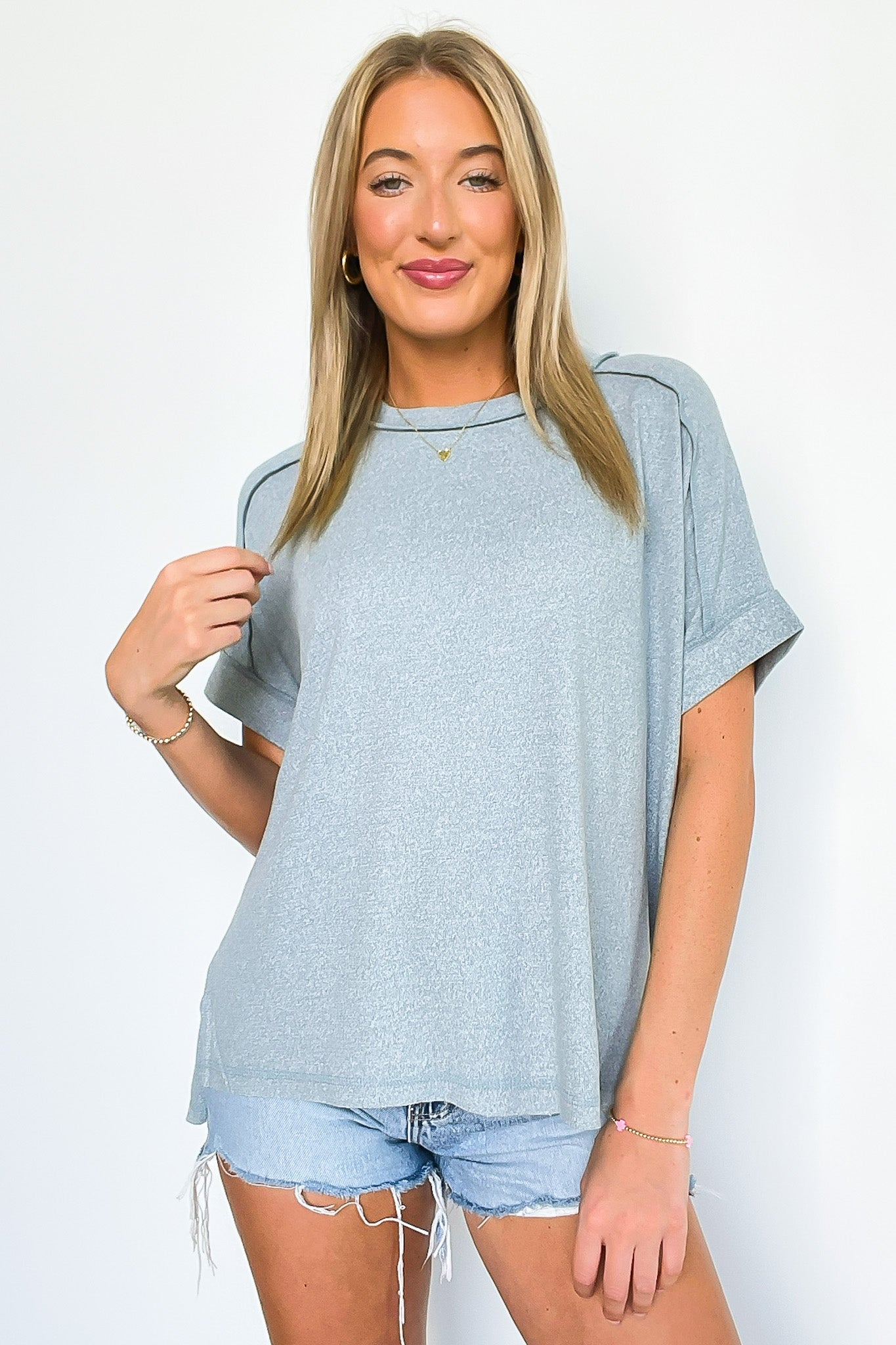Sunday Muse Melange High Low Tee