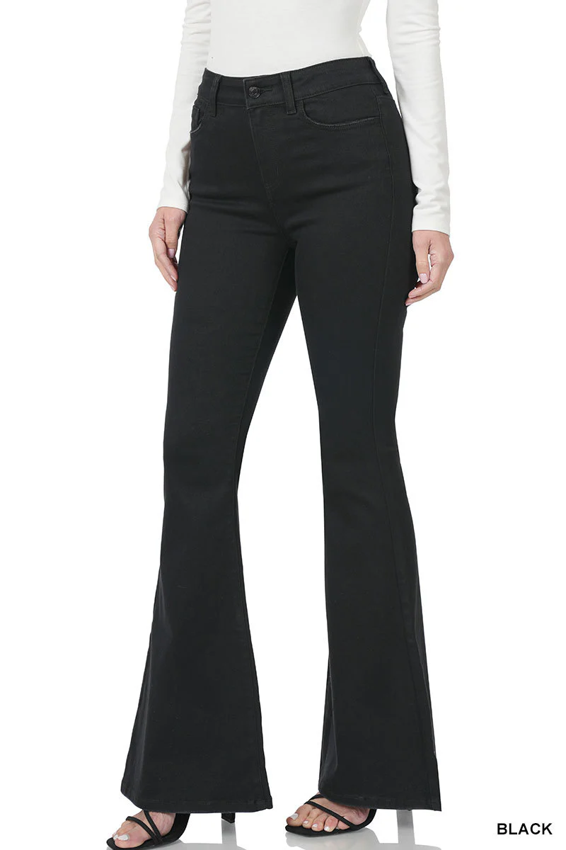 High-Rise Flare Jeans in Black
