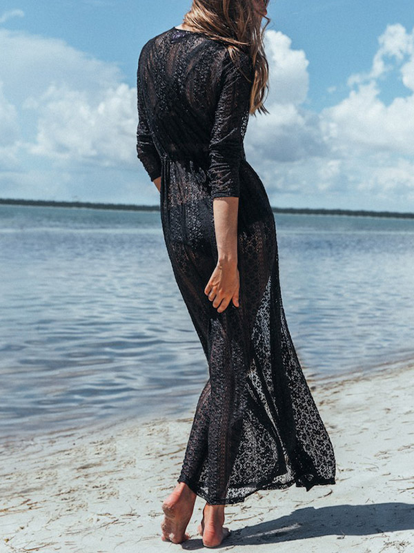 Bohemia Lace Long Sleeve Cover-Ups Tops