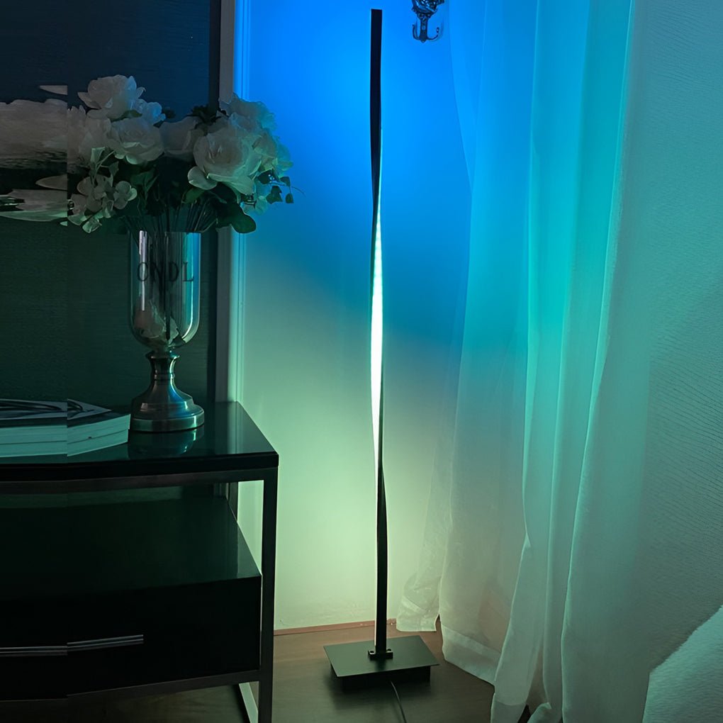 Twisted Strip Remote Control RGB Dimmable LED Modern Floor Lamp Standing Lamp