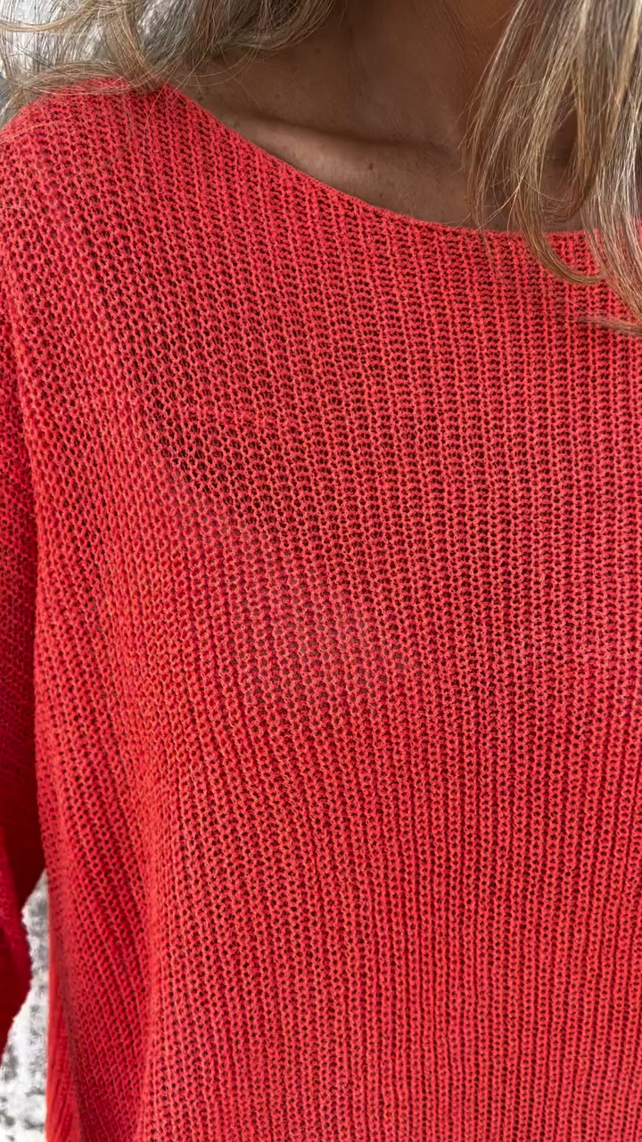 Solid Color Knit Pocket Crewneck Sweater