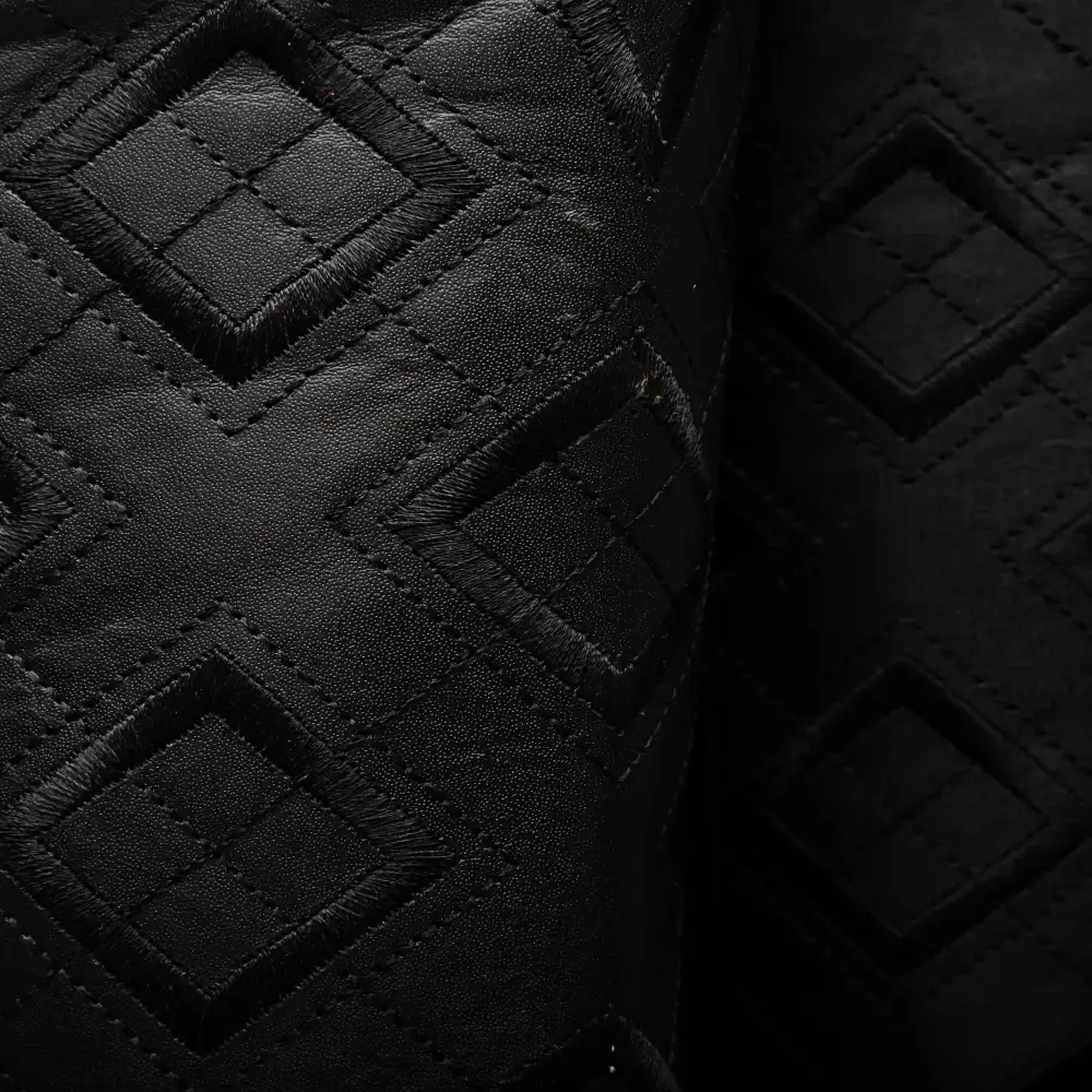 Black Ostrich Leather Boots - Square Toe