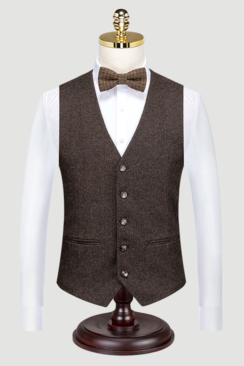 Men's Handmade Tweed Slim Fit Suit Vests