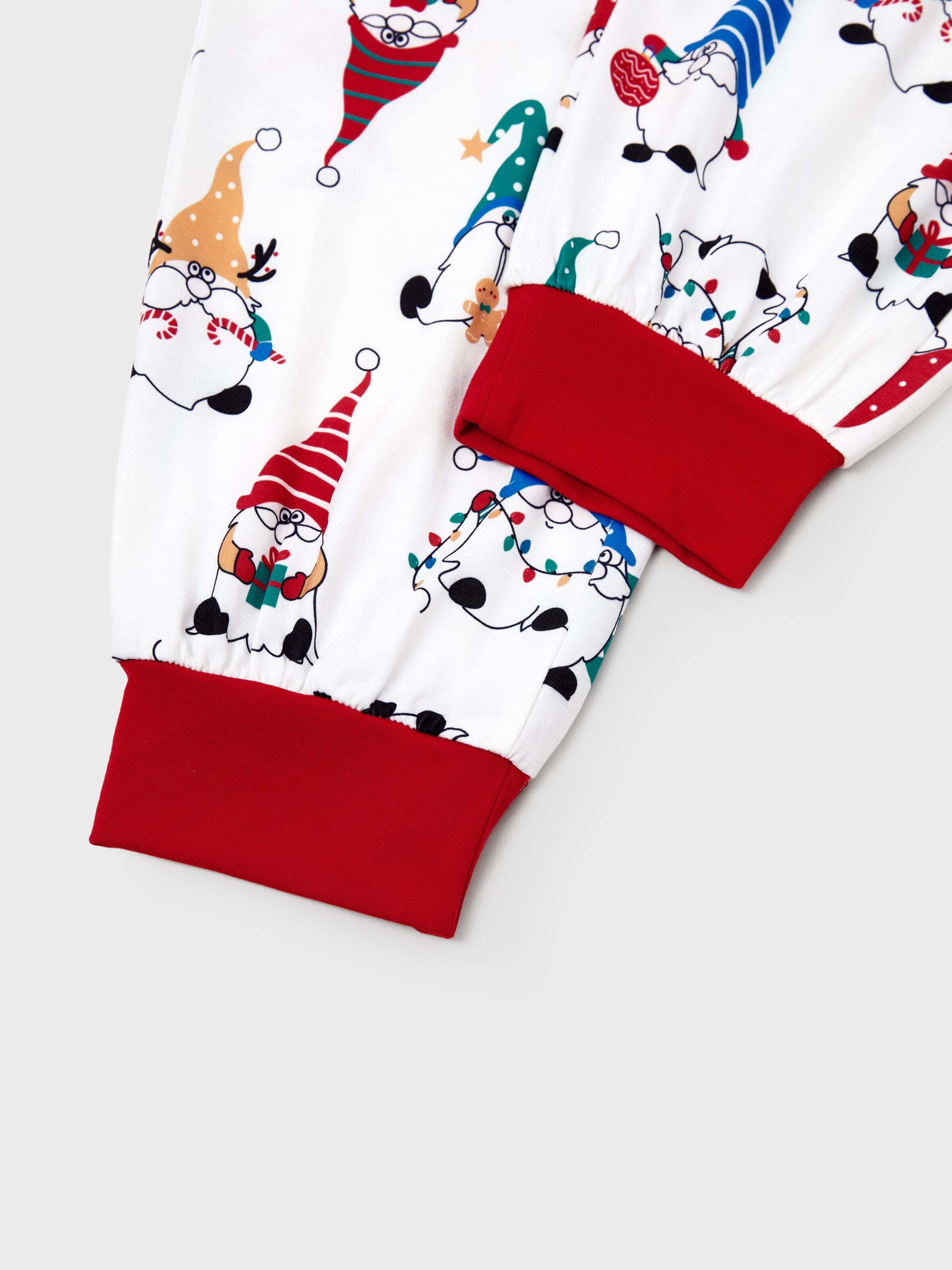 Christmas Matching Family Pajamas Set Christmas Gnome Print PJS with Christmas Socks Red