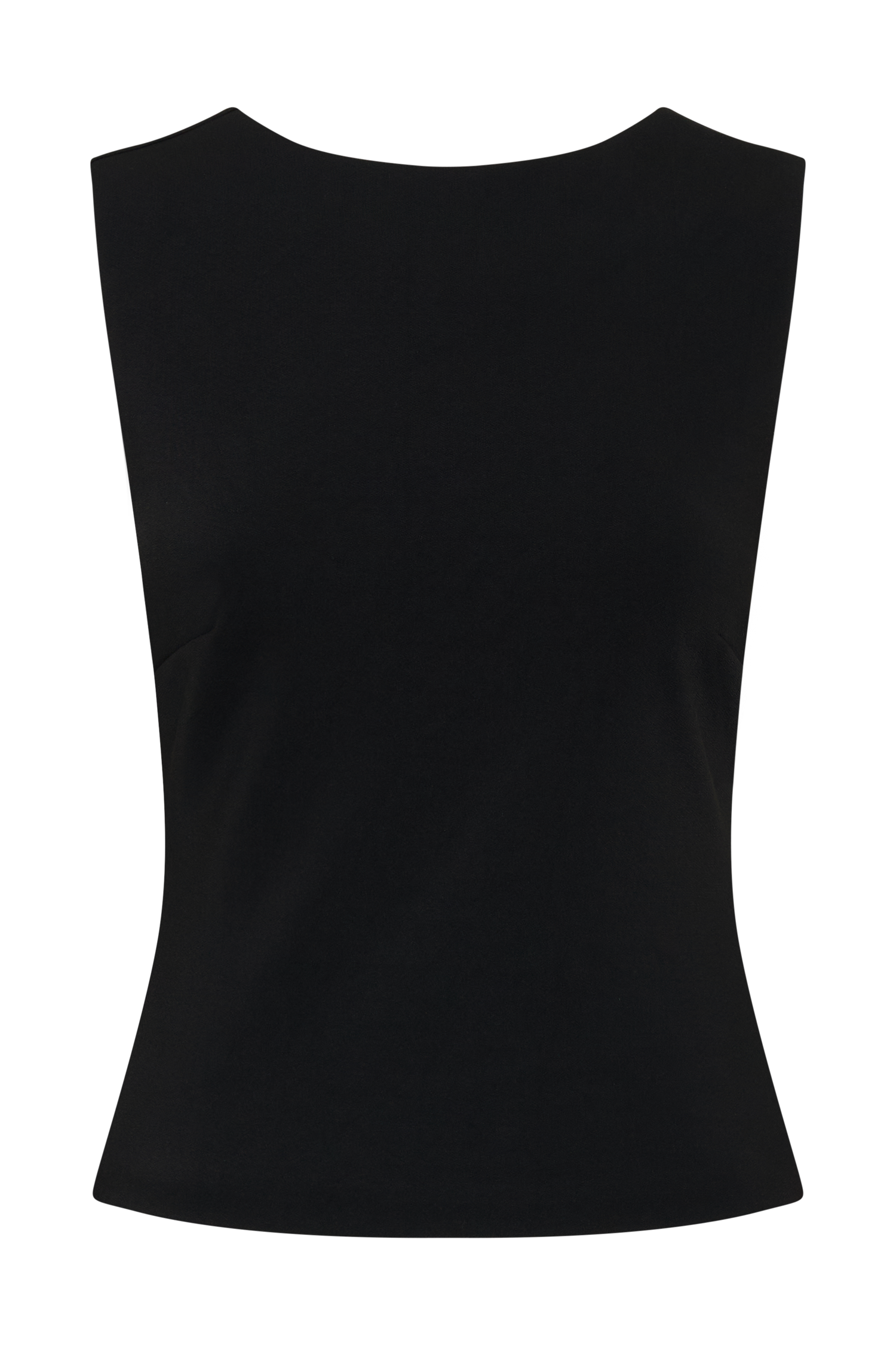 Black Open Back Scuba Crepe Top