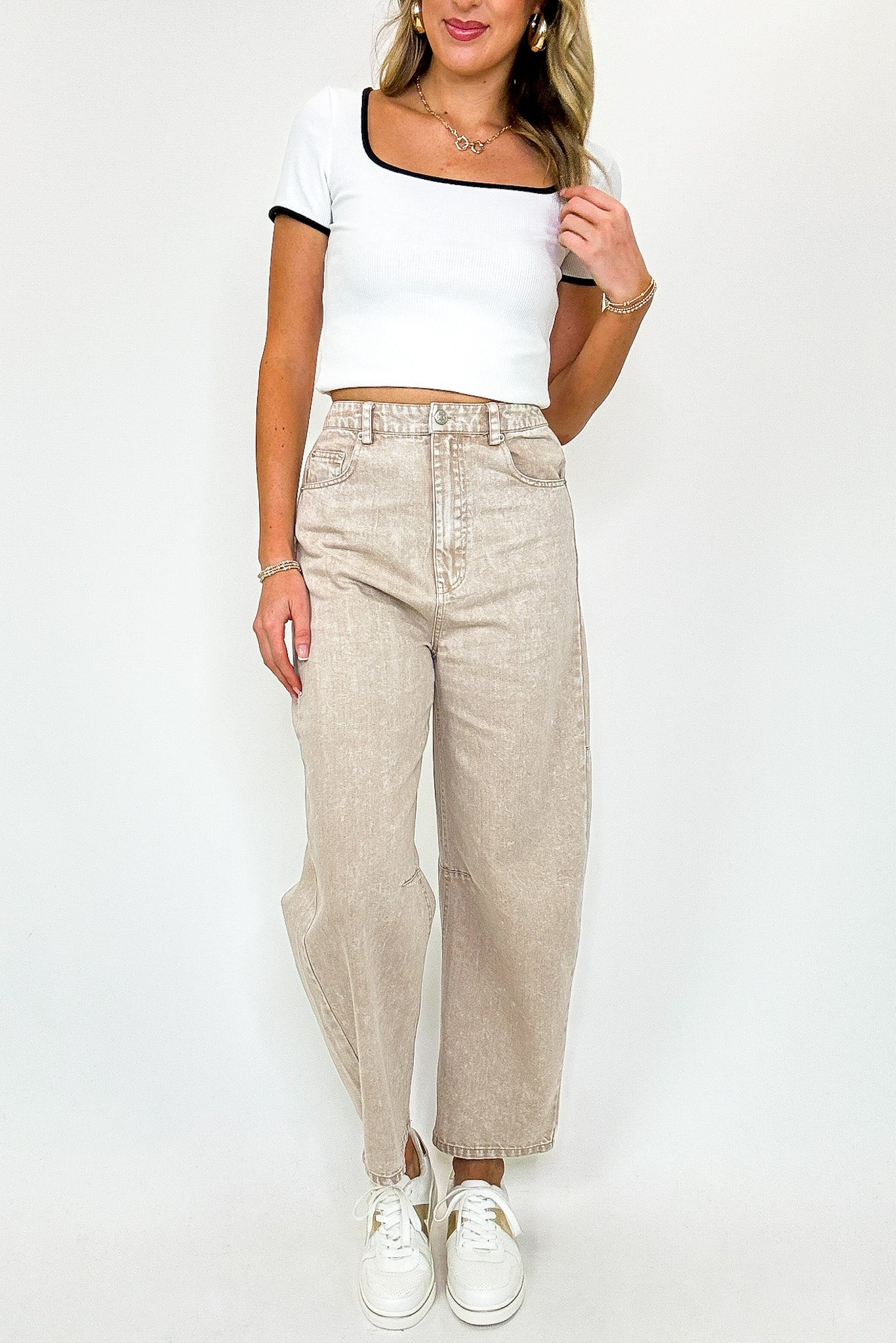 Studio Knit High Waist Solid Pants