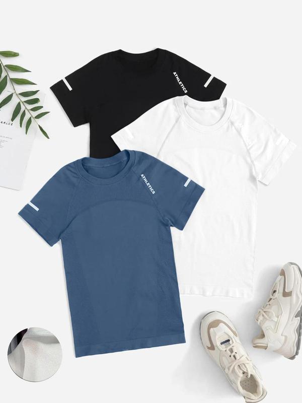 Women’s Raglan Sleeve Letter Print Sports Tee