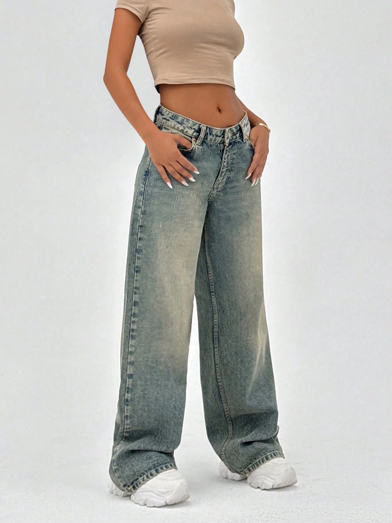 Rust Dusk Fade Wide Leg Jeans