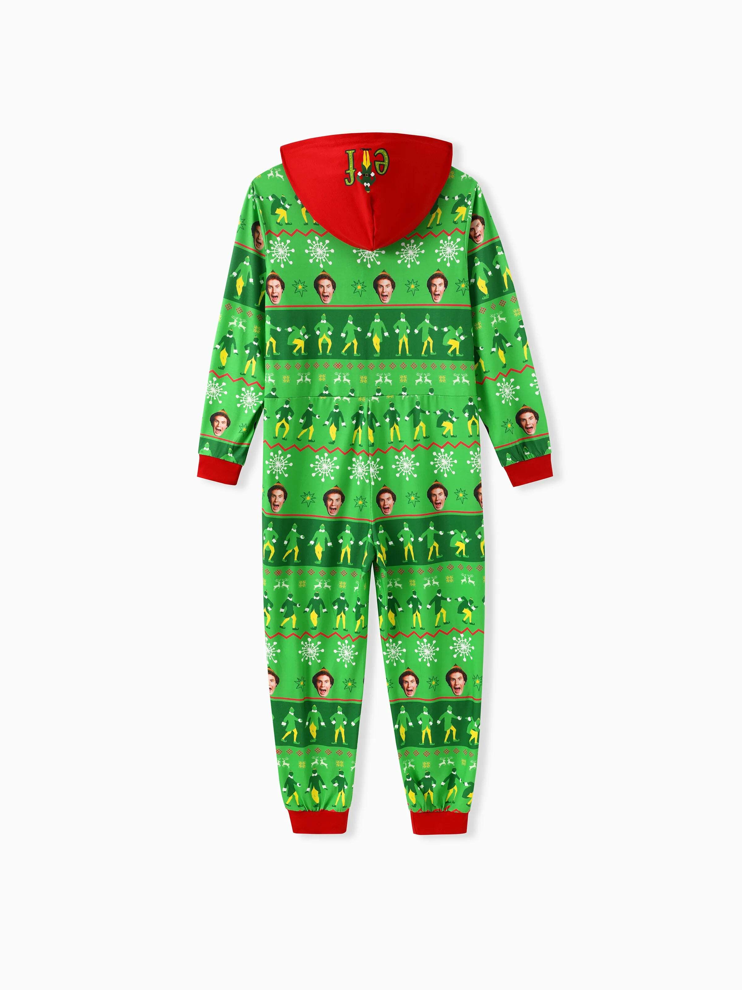 Christmas Family Matching Fair Isle Pattern Hooded Jumpsuit Green