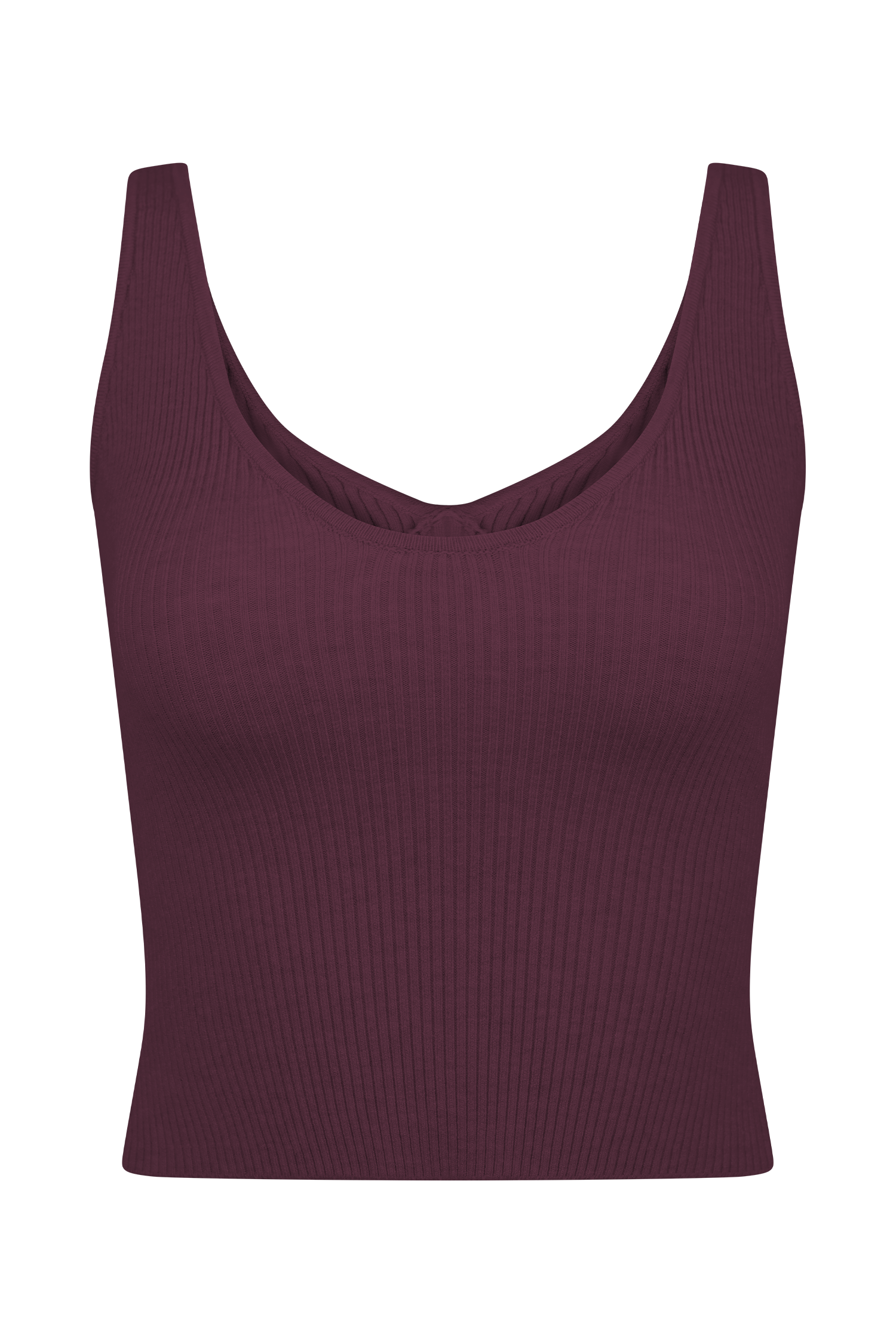 Merlot Ribbed Knit Cami Top