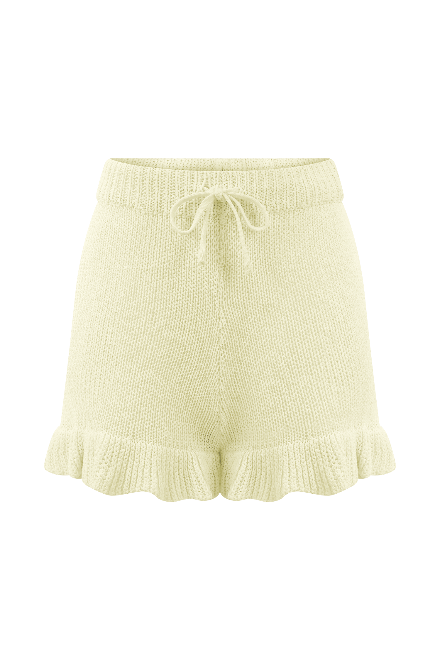 White Knit Frill Shorts