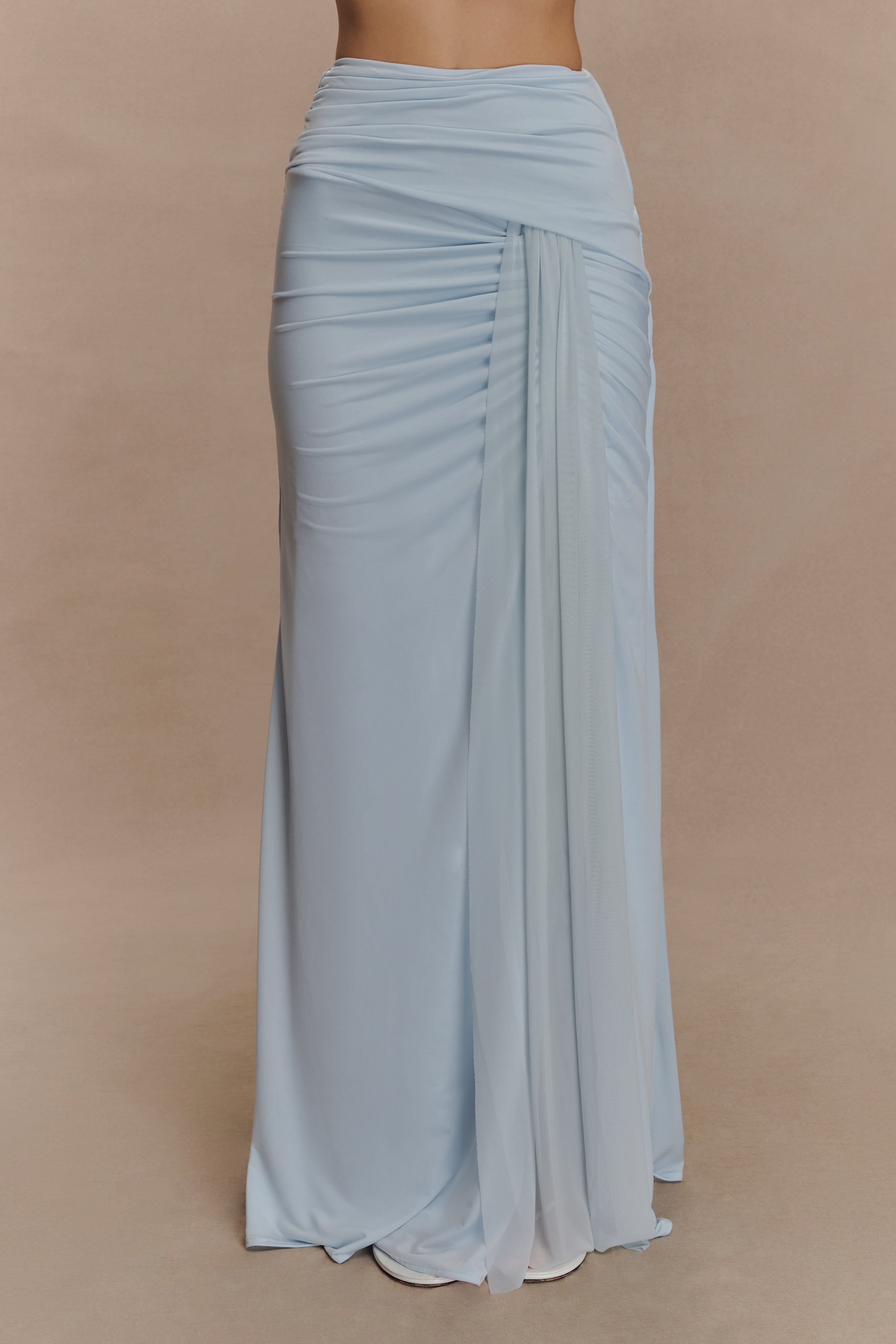 Blue Slinky Maxi Skirt