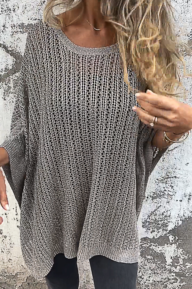 Women's Bronzing Hollow Pullover Sweater