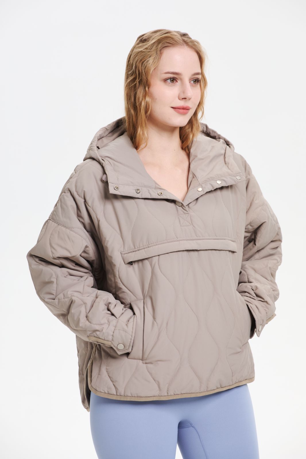 Women's Packable Quilted Water - Repellent Hooded Pullover