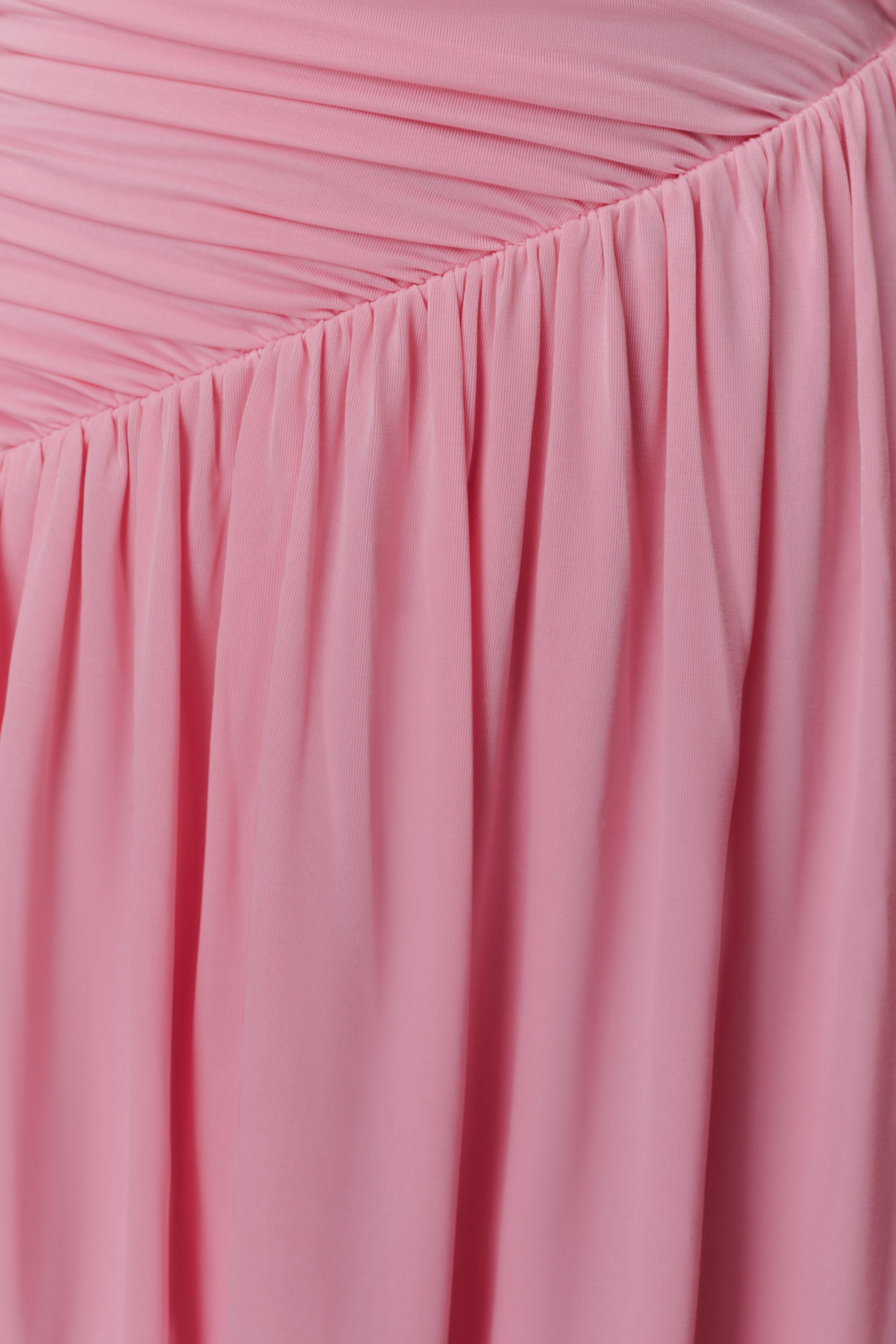 Pink Slinky Asymmetric Maxi Dress