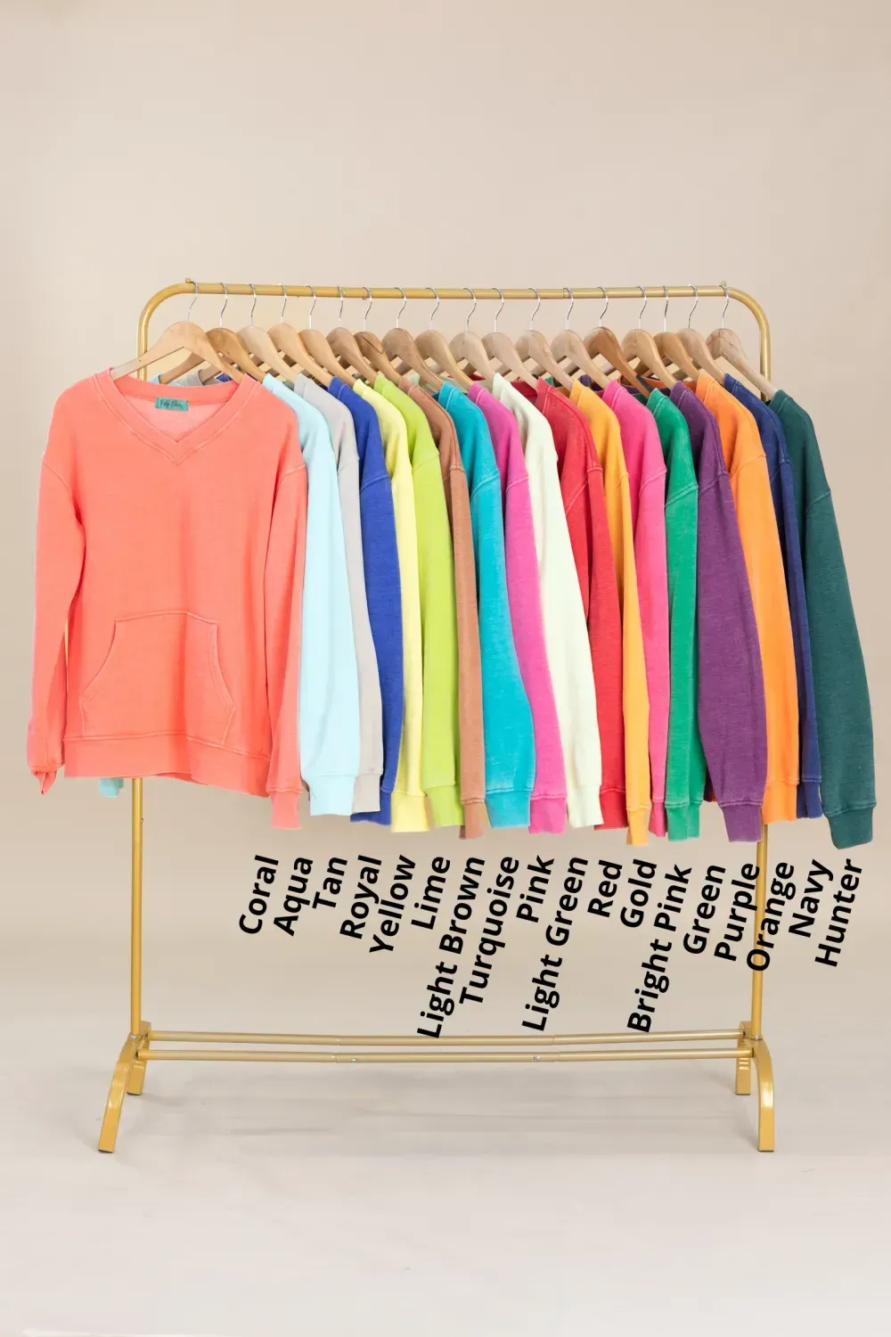 🔥Your Favorite Is Back! Pigment Dyed Cozy Campfire V-Neck Sweatshirt