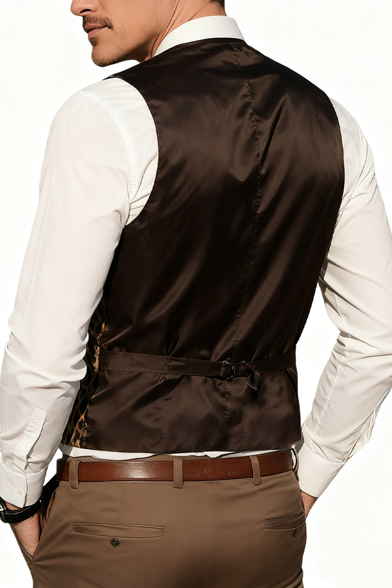 Men's Leopard Print Single-Breasted Vest