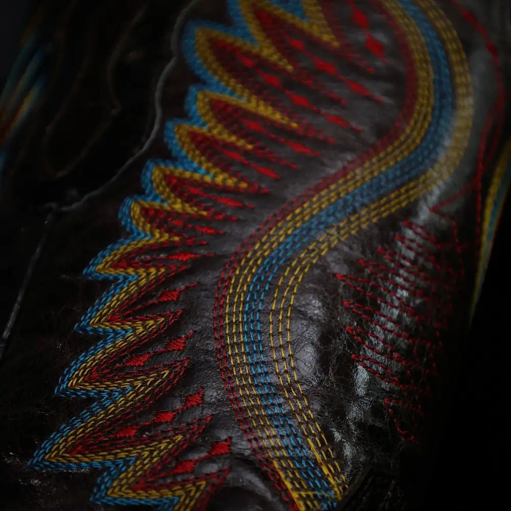 Men’s Chocolate Brown Genuine Ostrich Boots — Square Toe