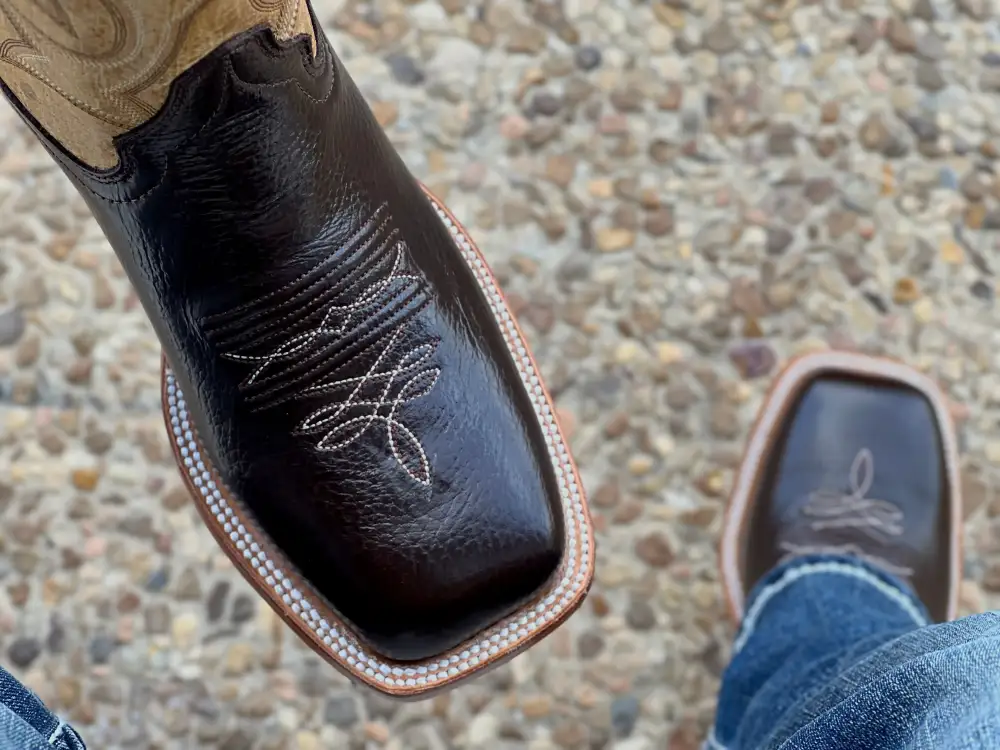 Men’s Brown Buffalo Leather Boots With Tan Shaft